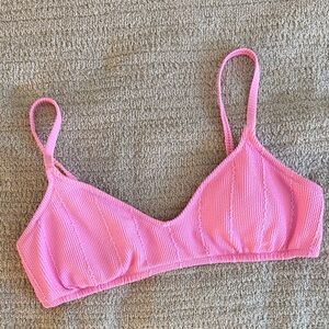 Aerie Hot Pink Ribbed Bikini Top